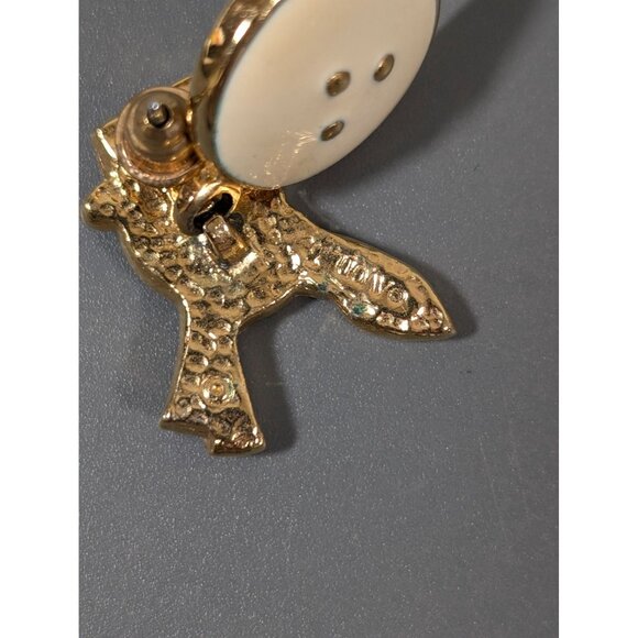 Vintage Avon Christmas Snowman Earrings Articulated Pierced Winter - Picture 6 of 7